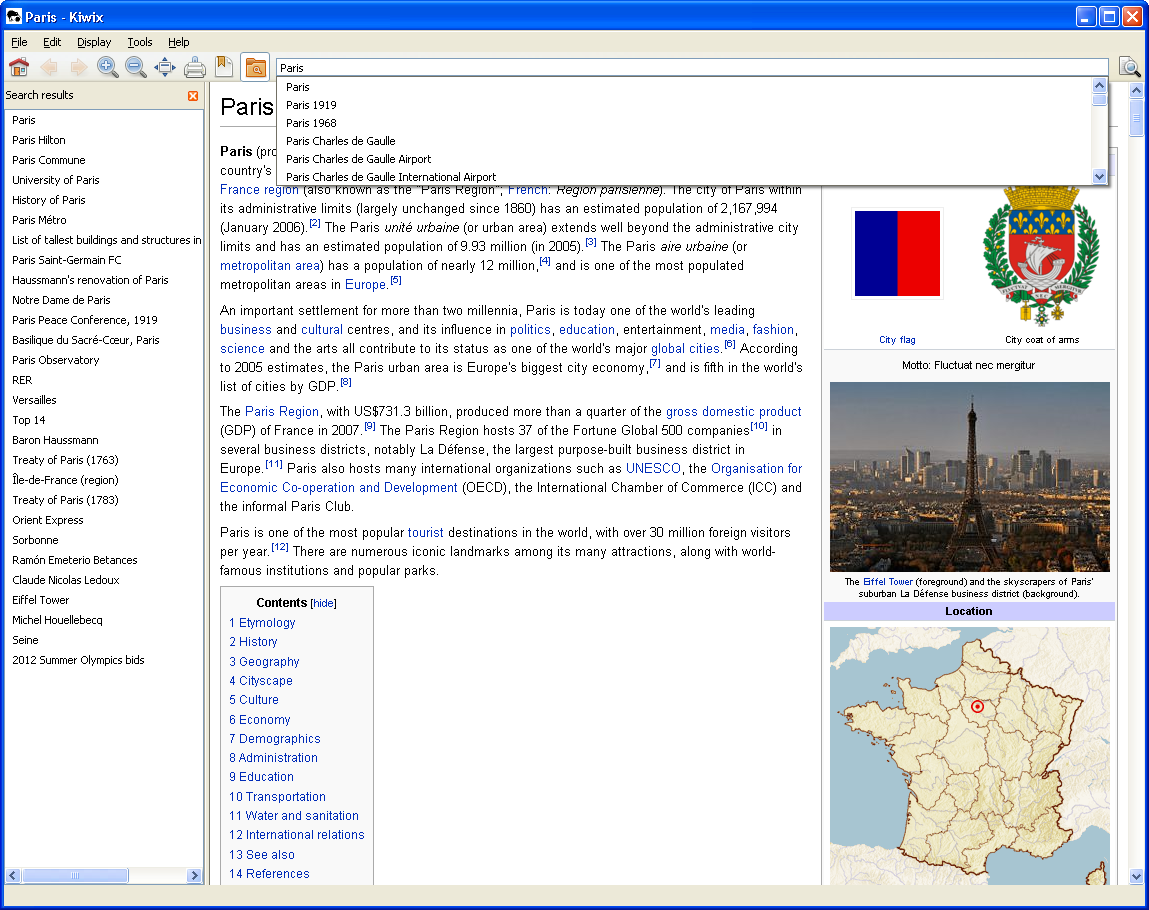 Kiwix - enabling offline copies of wikimedia projects /static/Schools/Kiwix_0.9_alpha1_screenshot_en.png
