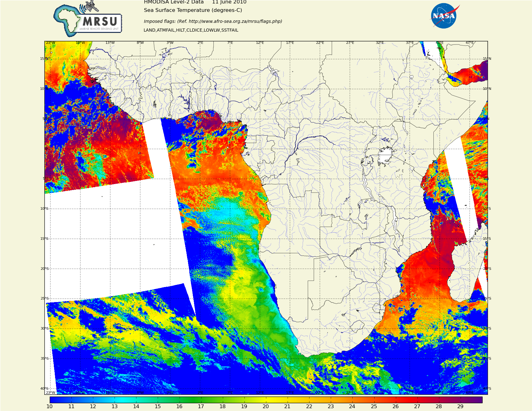 Centre for High performance computing in Cape Town /static/South_Africa/Africa_MODIS_sst_20100611.png