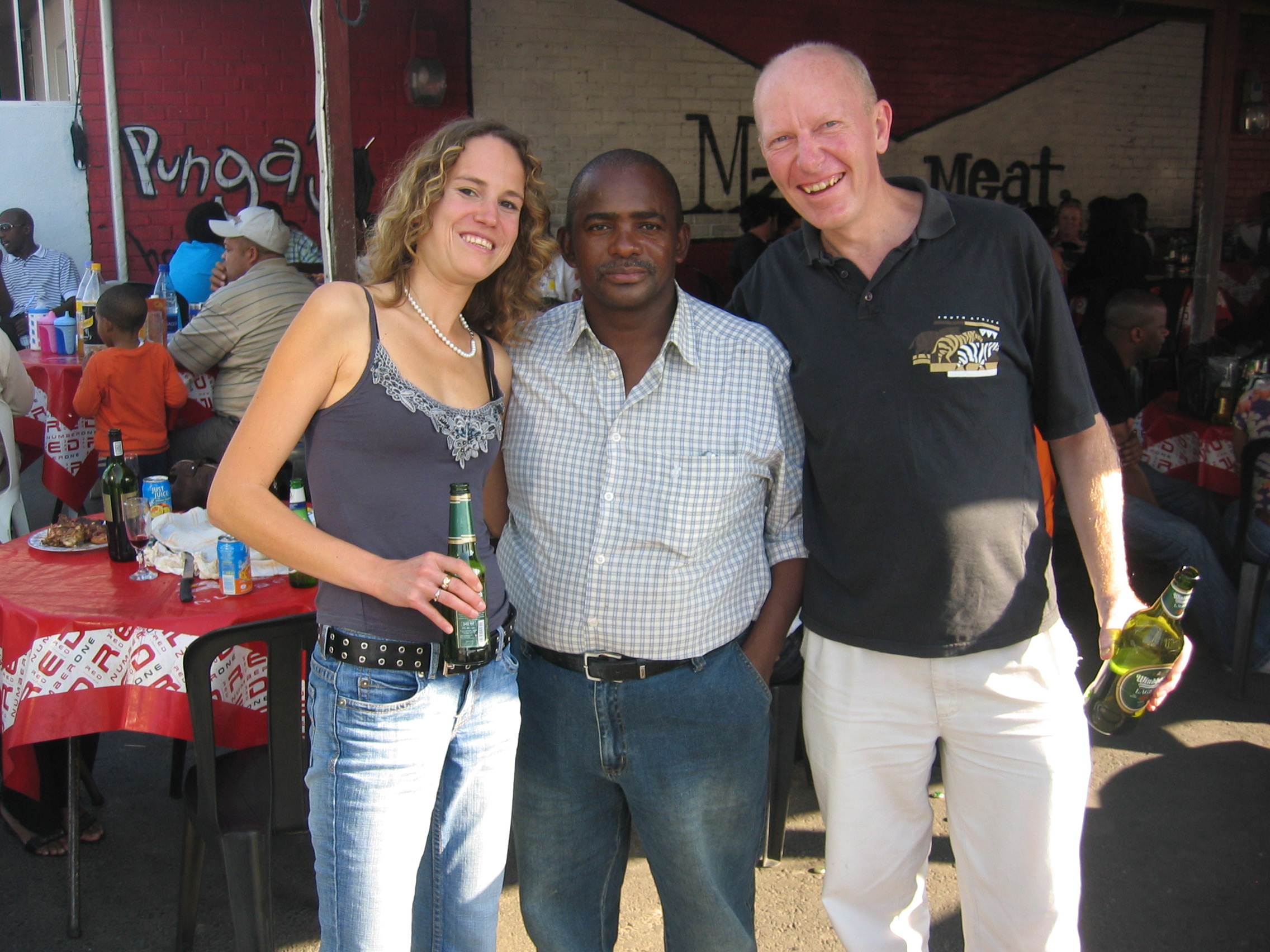 Mzoli Ngcawuzele with Tina and myself