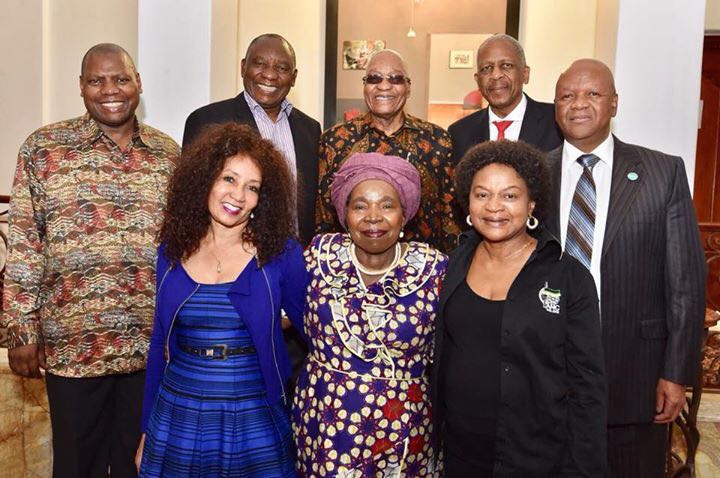 Men, ladies: Mkhize, Ramaphosa, Zuma, Phosa, Radebe. Sisulu, NDZ, Mbete